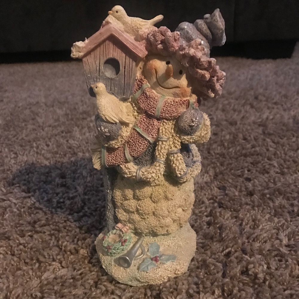 Vintage Happy Bird Snowman